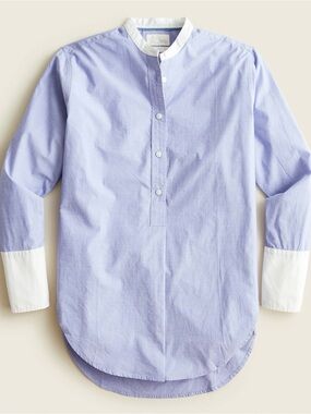 J. Crew Thomas Mason® collarless tunic with White Cuffs